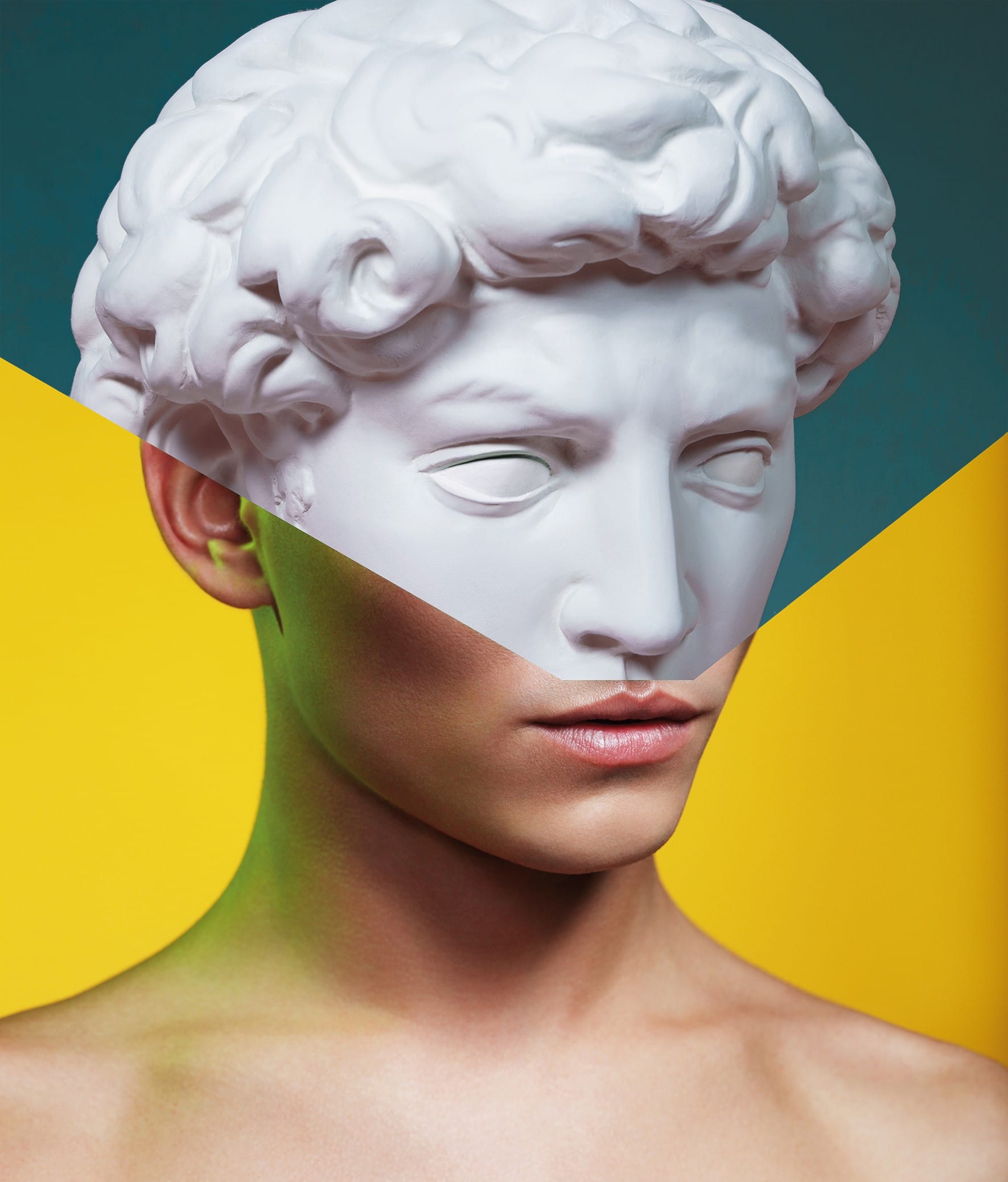 Bild einer männlichen griechischem Statue Gesicht